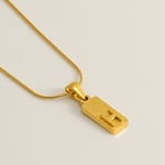 Gold color / 1 Piece Simple Series Hip-Pop/Rock Letter H Stainless Steel  Gold Color Unisex Pendant Necklaces Picture8